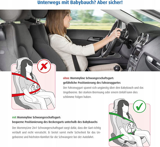 REER adapter do pasów samochodowych dla kobiet w ciąży, czarny, bezpieczne prowadzenie pasa pod brzuchem