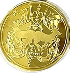 BRADOC Zahnfee vergoldete Metallmünze unter das Kissen 4 cm HIRSCHE