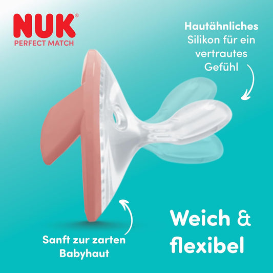 NUK Perfect Match pacifiers 0-6 months 2 pcs. beige/red