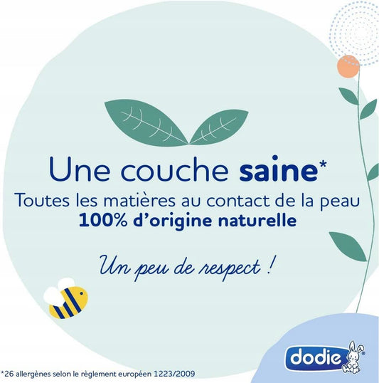 DODIE pieluchy jednorazowe ekologiczne rozm.1 (2-5kg) x100, 100% naturalne i hipoalergiczne