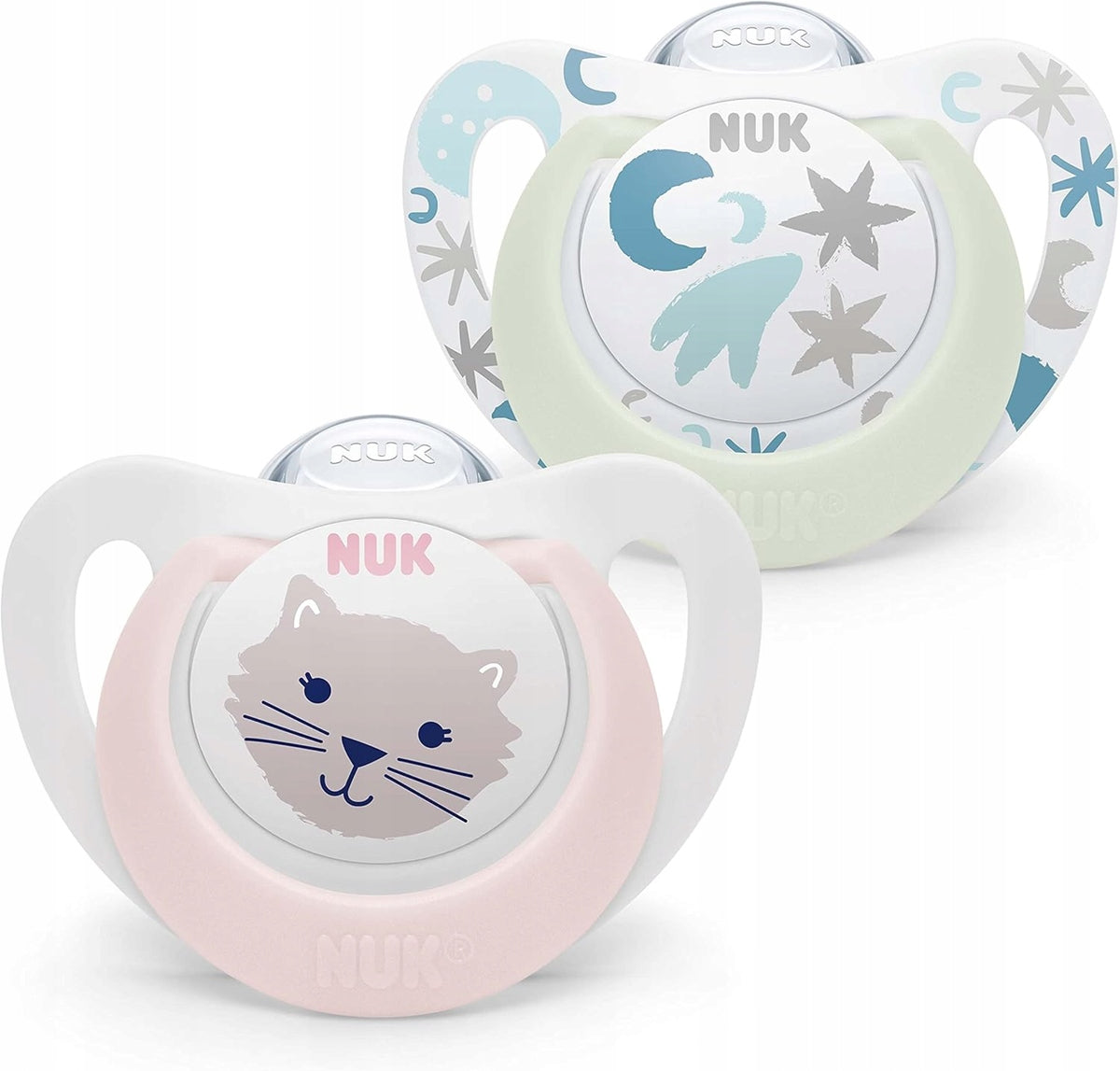 NUK STAR Day&Night smoczek uspokajający x2 0-6msc