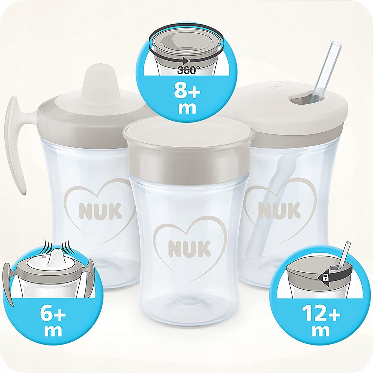 NUK Magic Cup spill-proof cup 230 ml, 360-degree drinking rim
