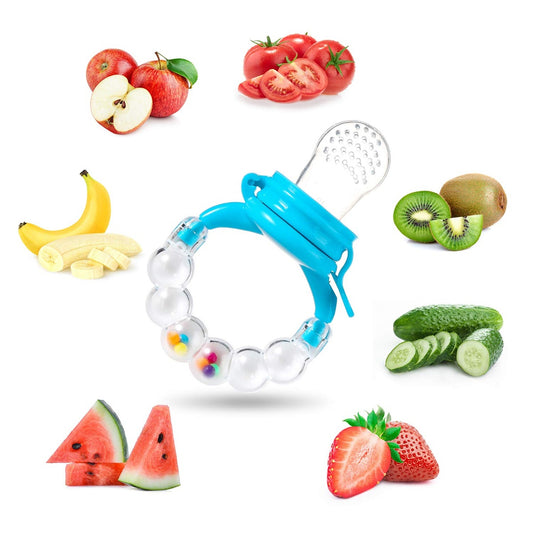 KOSHINE sucette pour fruits 2 pièces 5 embouts + cuillère 125 ml et chaîne