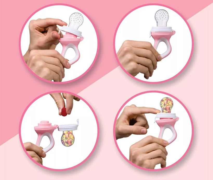 LUXIOR distributeur sucette pour fruits pour enfants 3-12 mois 2 pièces 6 embouts