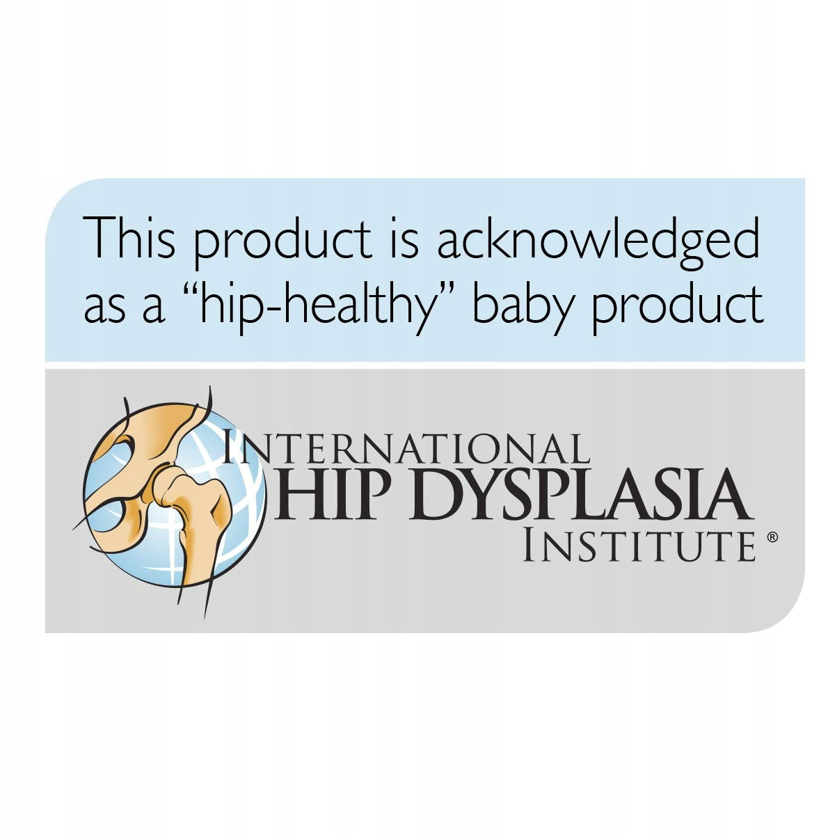 MANDUCA SLING chusta do noszenia dziecka, uznana jako produkt przyjazny biodrom przez International Hip Dysplasia Institute