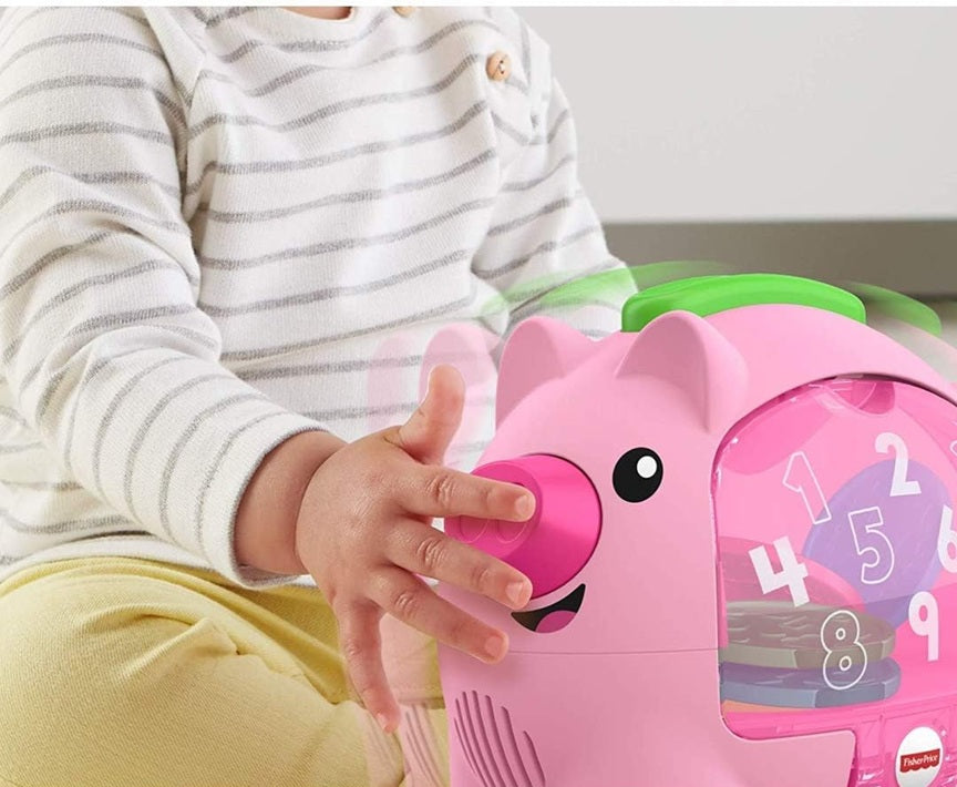 FISHER-PRICE interaktywna świnka skarbonka ruch i dźwięki J. ANGIELSKI