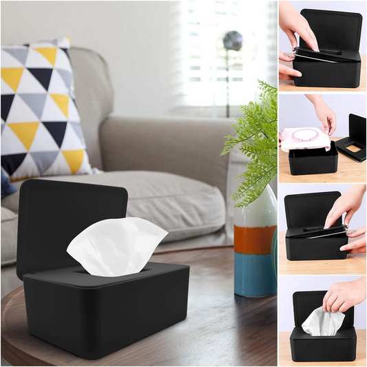 AOHCAE boîte pour lingettes humides avec joint et couvercle 12 x 18,5 x 7 cm