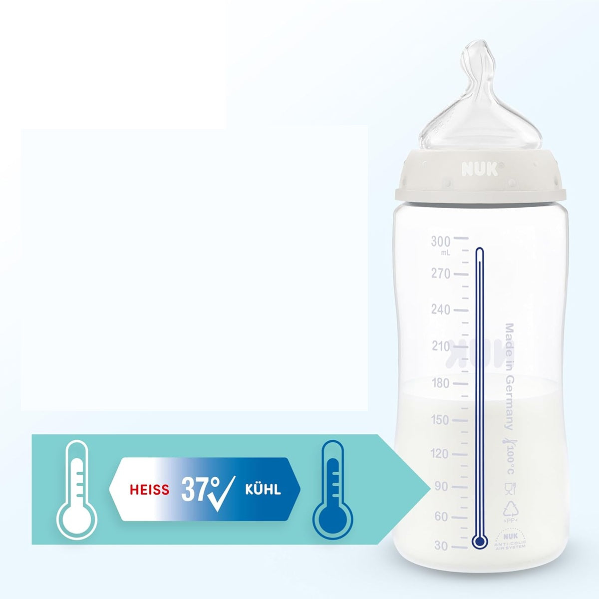 NUK First Choice butelka 300 ml smoczek M średni przepływ 3 m+ WIELORYB – zdjęcie produktu 4