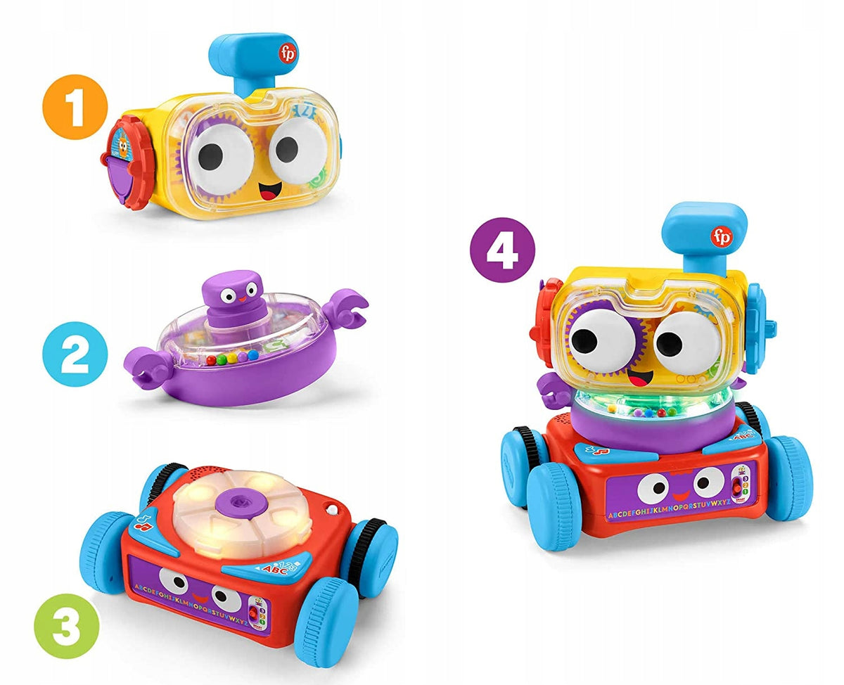Elementy robota Fisher-Price Linus pokazane osobno