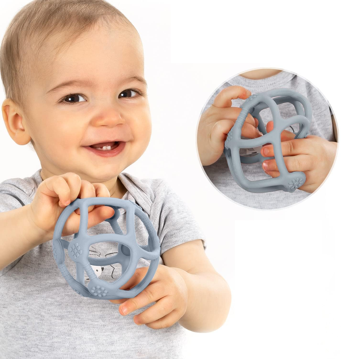 REER Bite&Play anneau de dentition en silicone 7,5 x 9 cm 0+