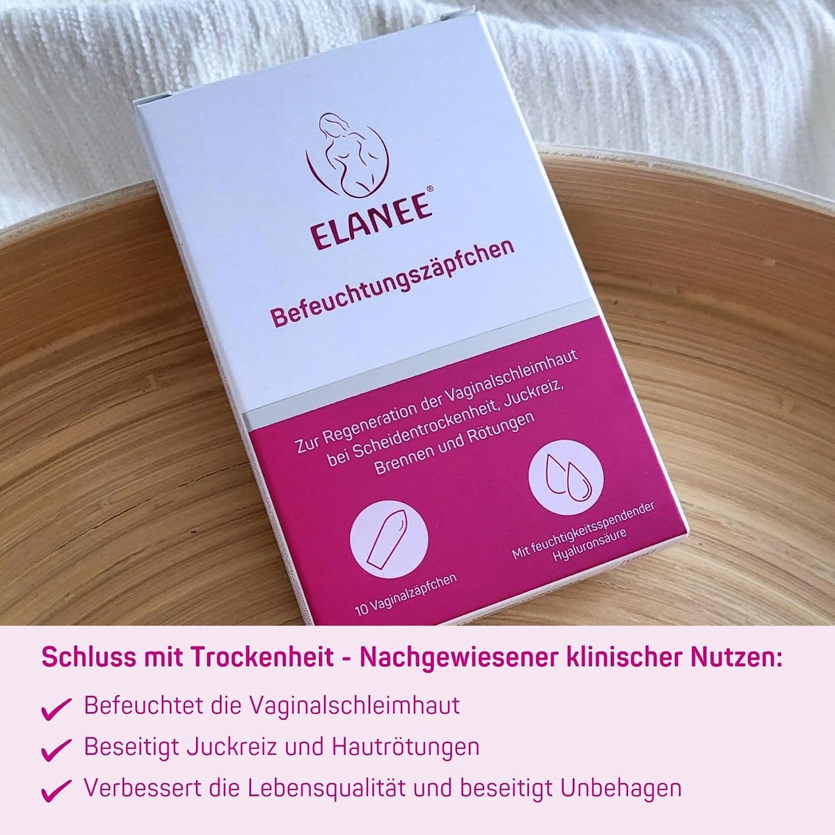 ELANEE nawilżające globulki dopochwowe bez hormonów x10 – zdjęcie produktu 6