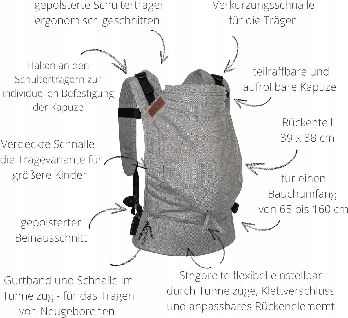 HOPPEDIZ BUCKLE 4w1 nosidełko ergonomiczne 3,5- 20kg – zdjęcie produktu 6