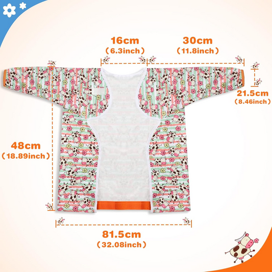 LENBEST Baby Bibs wodoodporny śliniak kombinezon z rękawami 6 m+ – zdjęcie produktu 2
