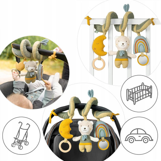 FEHN spirale pour poussette, lit bébé, siège auto OURS NATURE coton biologique
