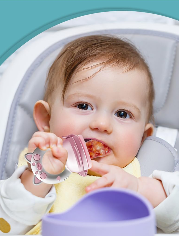 KAIYINGXIN anneau de dentition distributeur de fruits pour bébés 3-24 mois 2 pièces 2 embouts