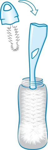 NUK Brosse 2 en 1 pour le nettoyage des biberons et tétines 28 cm