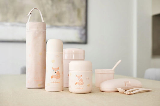 MINILAND Thermeticthermos + 2 containerscase not includedcolour pinkcapacity 700 ml thermos, 200 and 350 ml