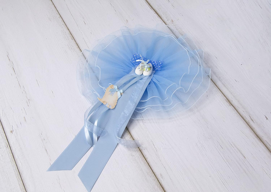 MARELI noeud de naissance pour bébé 32 cm céramique tulle satin