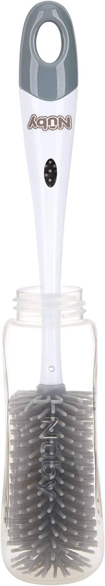 NUBY 2en1 brosse de nettoyage pour tétines et biberons 30 cm + support
