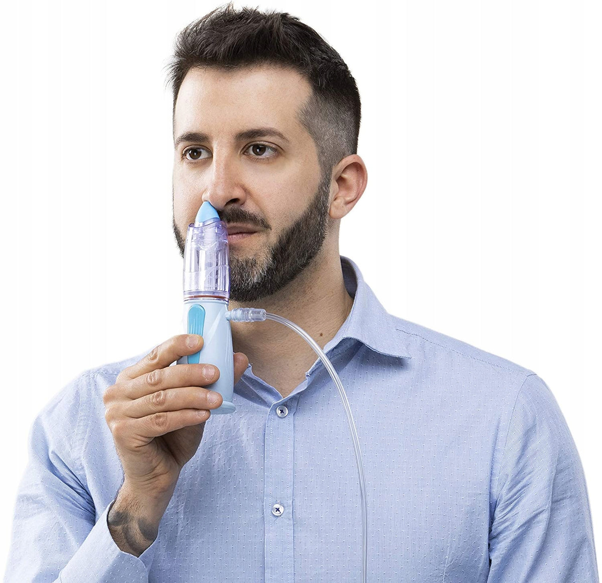 RINOWASH irygator do inhalatorów kompresorowych - niebieski, używany do irygacji nosa