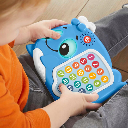FISHER-PRICE διαδραστική ΦΑΛΑΙΝΑ φώτα 120 μελωδίες φράσεις ΓΕΡΜΑΝΙΚΑ