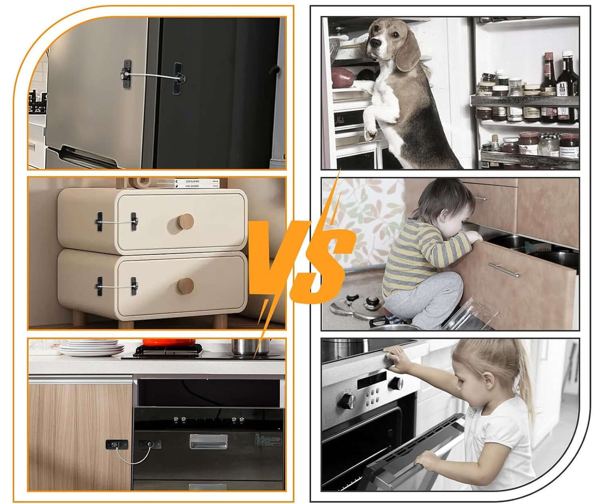 CHILD SAFETY LOCK steel child safety lock for cabinets and drawers x1
