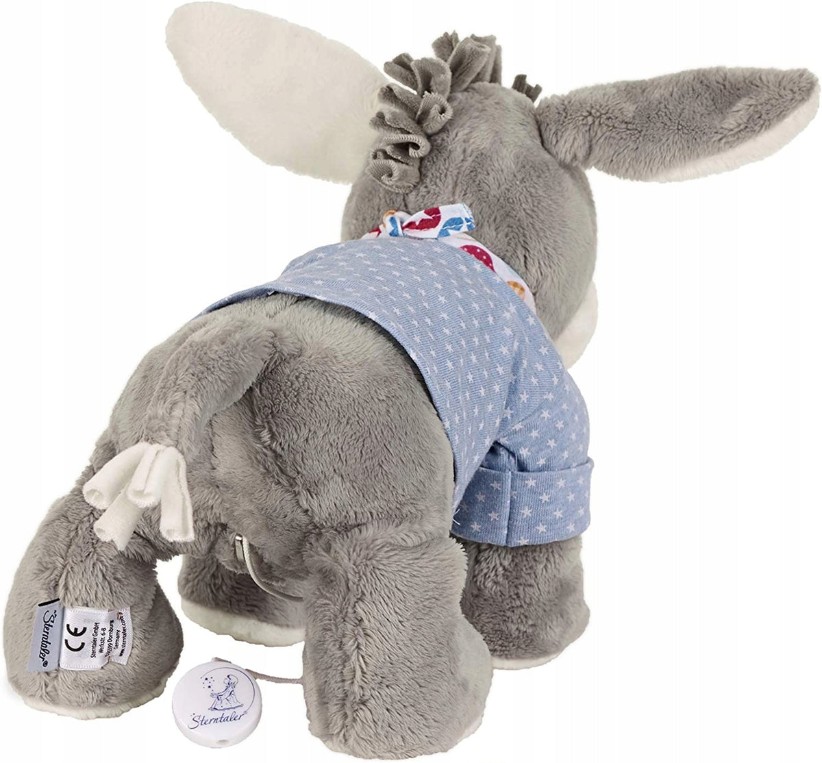 STERNTALER Osiołek Emmi MASKOTKA POZYTYWKA 28 cm "O, niebiesko-szara przytulanka z pozytywką La Le Lu
