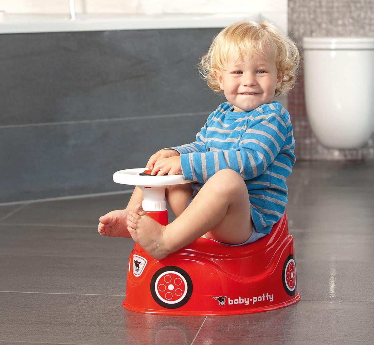 BIG nocnik z wyjmowanym wkładem i kierownicą z klaksonem + naklejki 18 m+ – zdjęcie produktu 4
