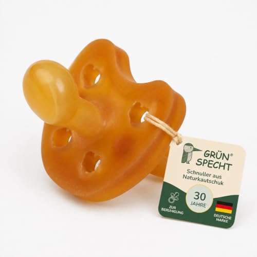 GRÜNSPECHT smoczek uspokajający z kauczuku naturalnego 6-18m, ekologiczny smoczek z naturalnego kauczuku dla niemowląt