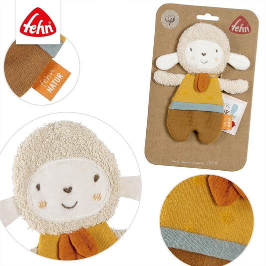 FEHN Natur attrapeur bruissant en coton biologique MOUTON 17 cm