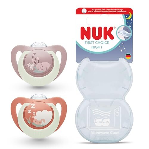 NUK First Choice Night smoczki 18-36 mies. z ortodontyczną końcówką i świeceniem w ciemności