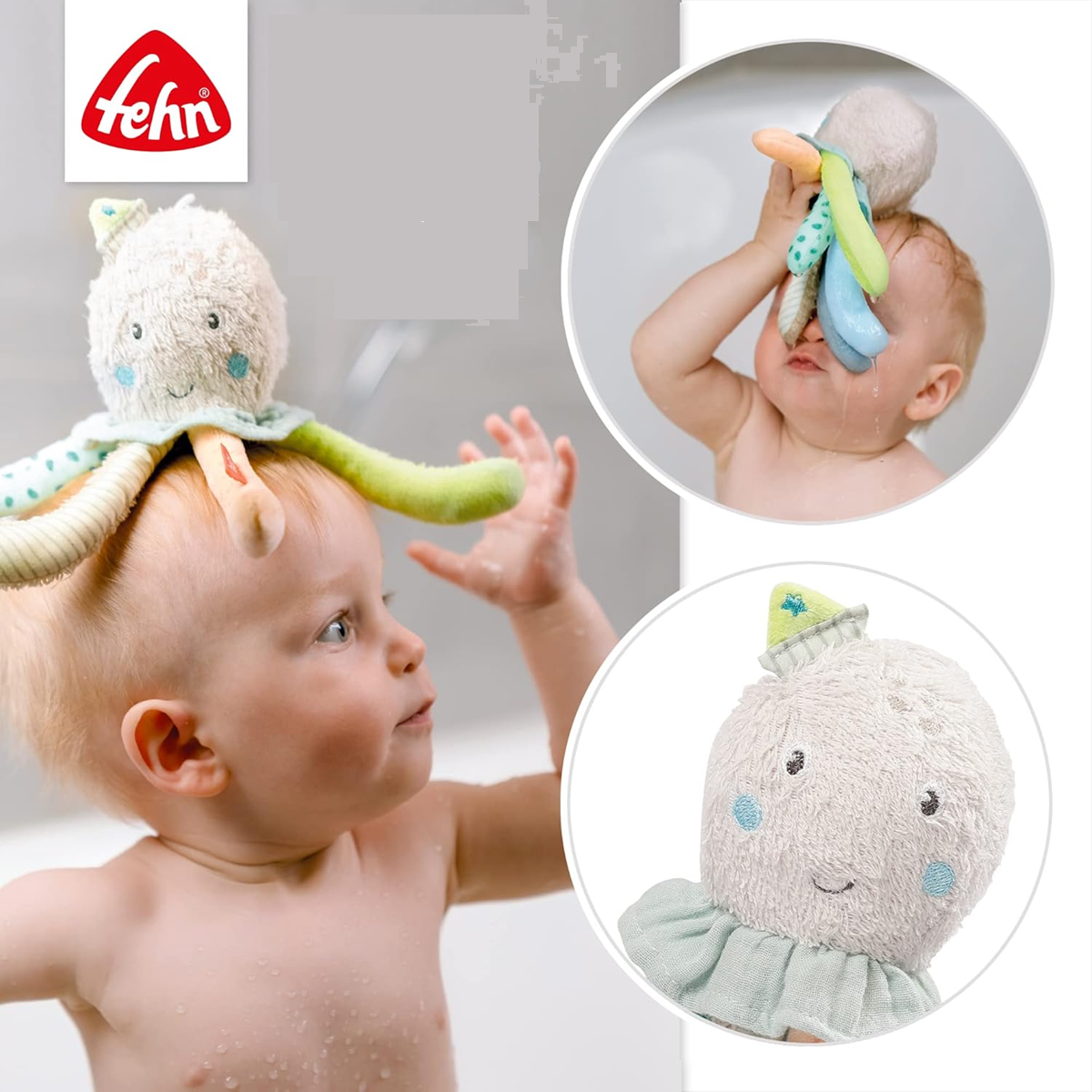 FEHN jouet de bain en peluche PIEUVRE 17 cm 0+