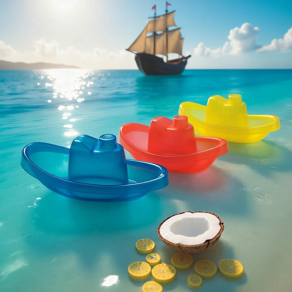 PLAYGRO Bright Baby Boats zabawki do kąpieli 3 łodzie 11 cm
