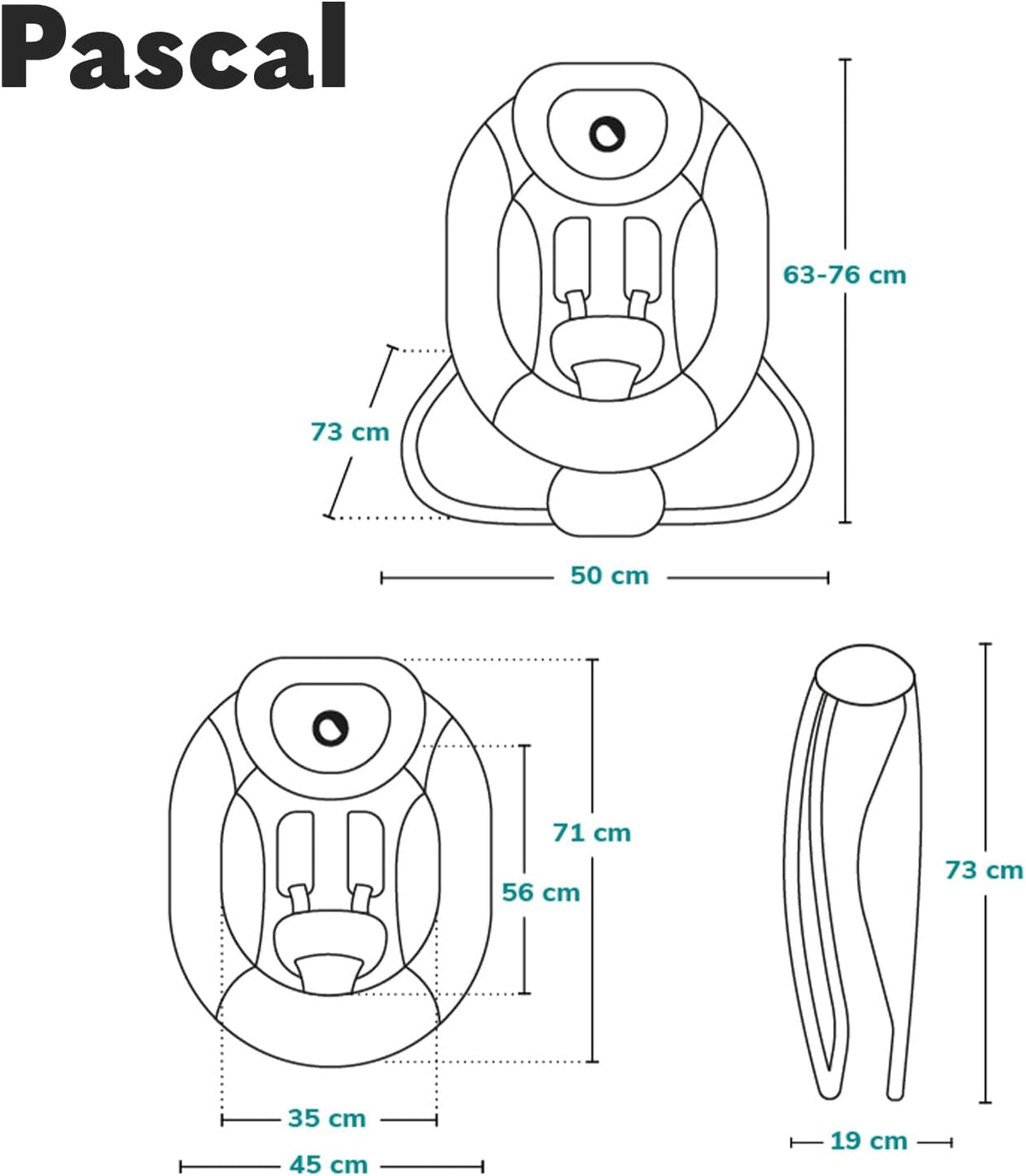 LIONELO PASCAL 2en1 transat balancelle jusqu'à 9kg mélodies + vibrations
