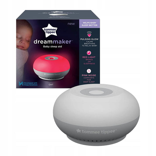 TOMMEE TIPPEE DreamMaker lampka nocna z czujnikiem, szara lampka dla niemowląt z czerwonym światłem i dźwiękiem