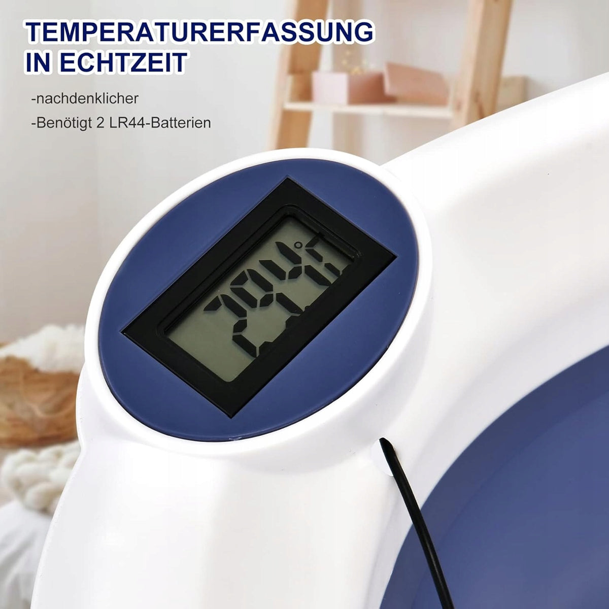 GLENMORE baignoire pliante avec vidange et thermomètre