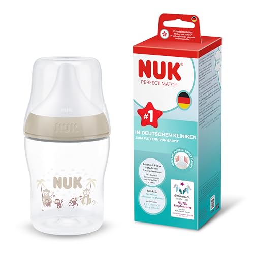 NUK Perfect Match hasfájás elleni cumisüveg, 150 ml, 0 hónapos kortól, majom – termékfotó 3