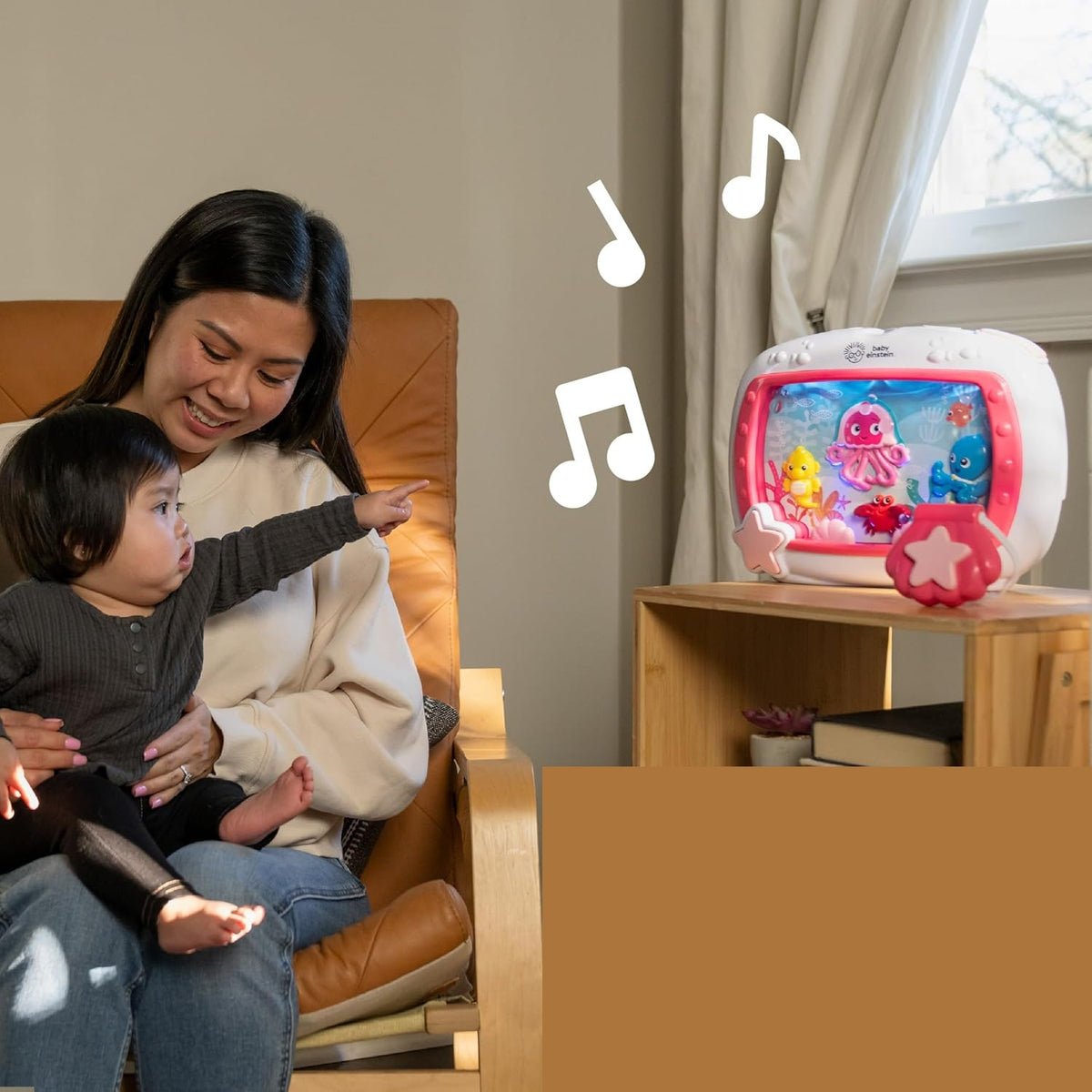 BABY EINSTEIN Rêves marins boîte à musique avec lumières + télécommande, 22 x 29 cm