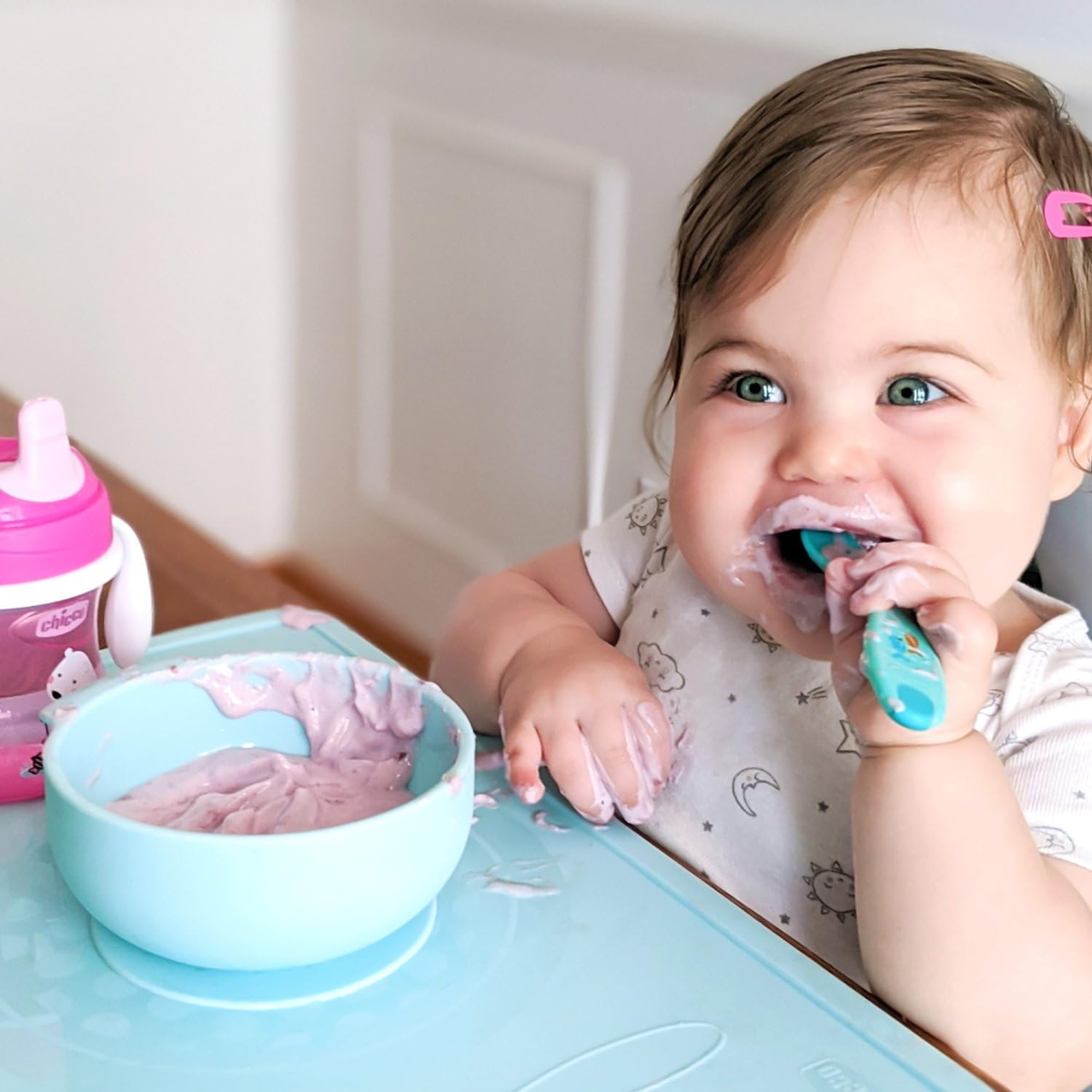 CHICCO Easy Start set en silicone bol cuillère bavoir