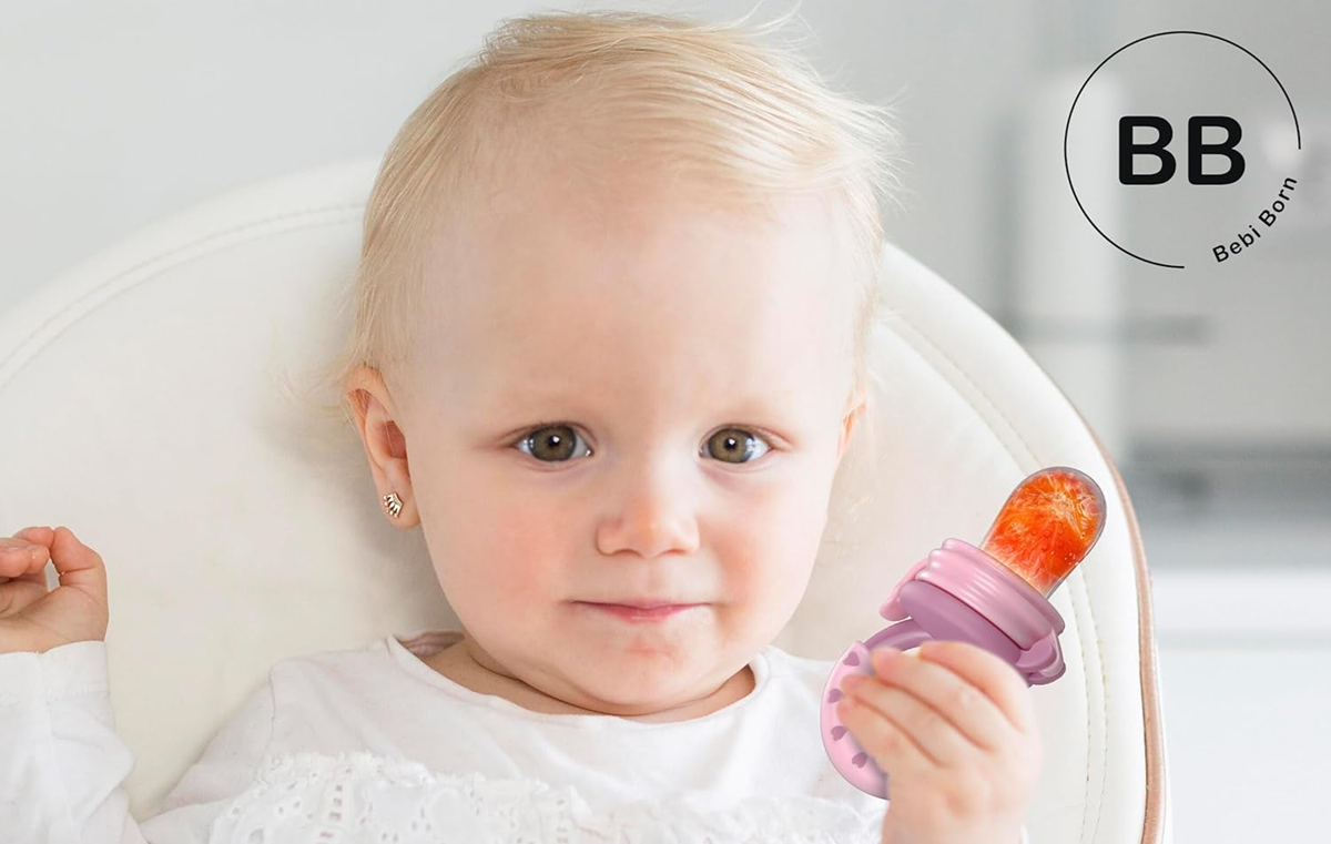 BEBI BORN anneau de dentition distributeur de fruits pour enfants 3-24m 3 embouts