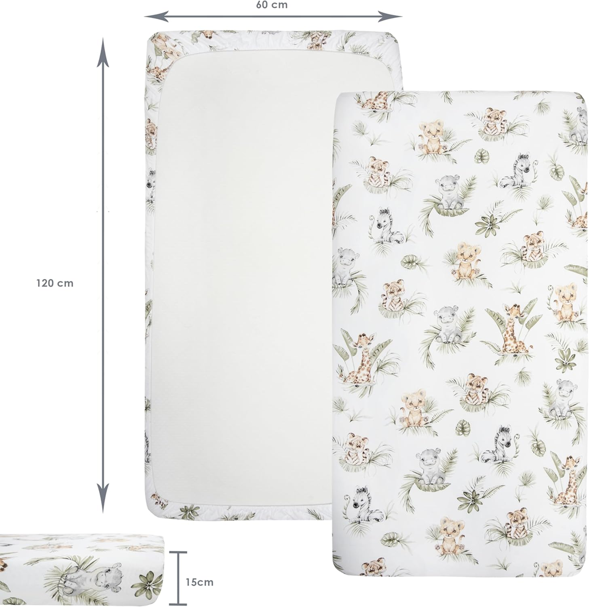 Drap-housse MEDIPARTNERS pour lit bébé 60cmx120cm x3