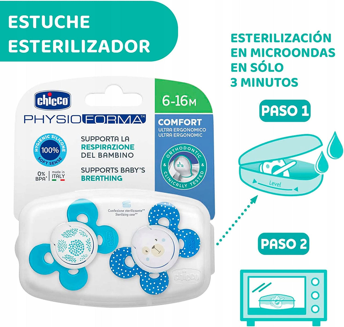 CHICCO PhysioForma COMFORT Schnuller x2 6-16 Monate