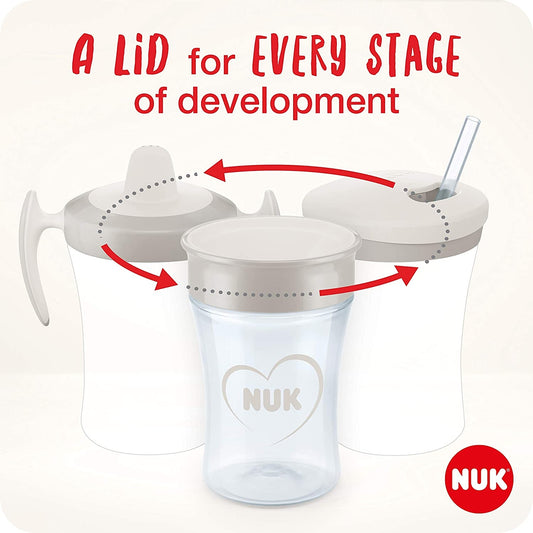 NUK zestaw do nauki picia kubek + 3 ustniki, kubek dla dzieci z etapami nauki picia