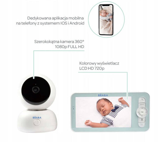 BEABA Zen Premium niania elektroniczna kamera 360° Full HD aplikacja