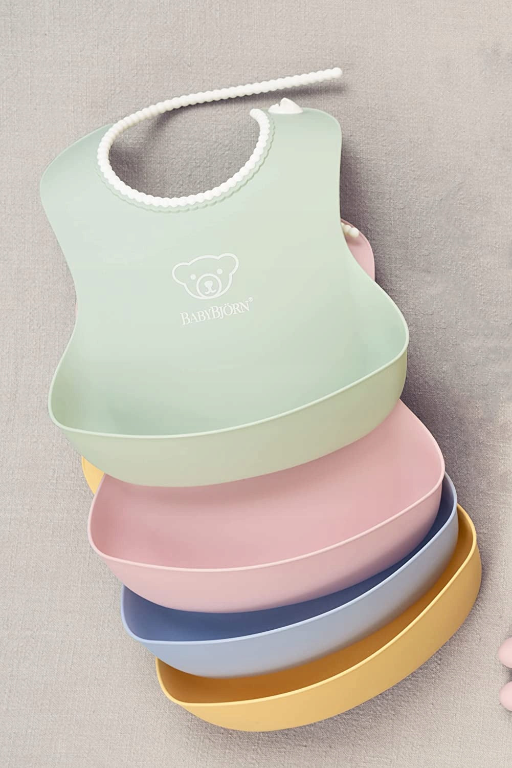 BABYBJORN bavoir en silicone avec poche x2