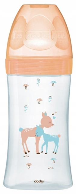 Γυάλινο μπιμπερό DODIE 270 ml 0-6 μηνών, θηλή 2, μεσαία ροή