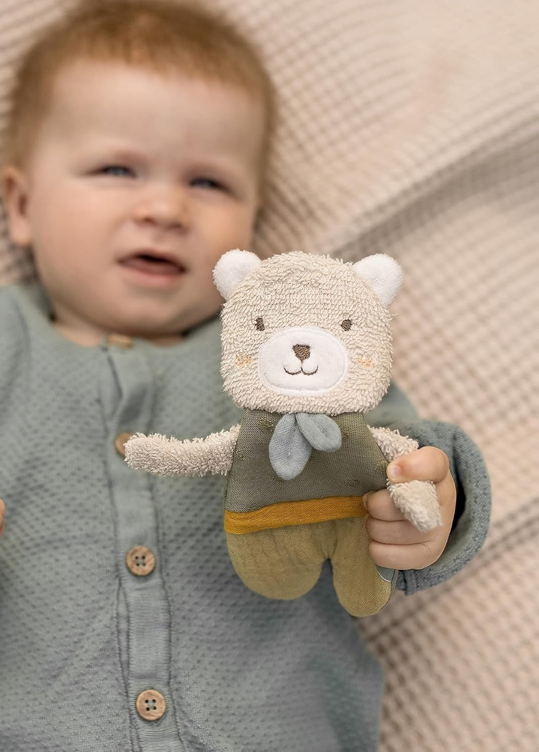 FEHN Natur hochet bruissant en coton biologique OURSON 17 cm