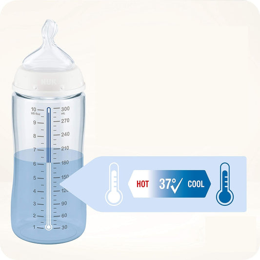 NUK First Choice+ 0–6 hónap CUMISÜVEG 300 ml hőmérsékletjelzővel MICIMACKÓ