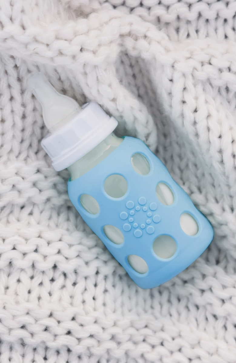 LifeFactory bouteille en verre avec étui 120 ml 3 m+ tétine 1