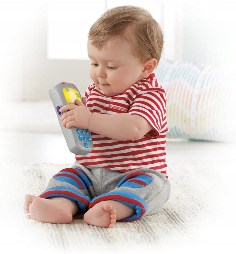 FISHER-PRICE DLD32 pilot interaktywny JĘZYK NIEMIECKI dla niemowląt, szary, z podświetlanym ekranem